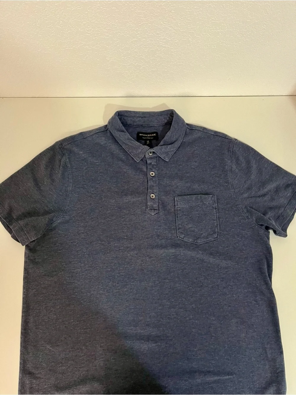 Banana Republic MEN’s Wicking Pique Polo Size XL 100% Cotton Color Blue